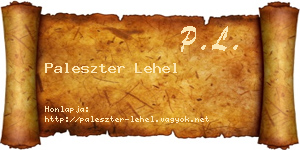 Paleszter Lehel névjegykártya